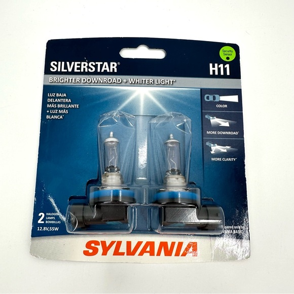 SYLVANIA H11 Silverstar Halogen Headlight Bulbs 2 Bulbs 12.8V, 55W - READ - Picture 1 of 10